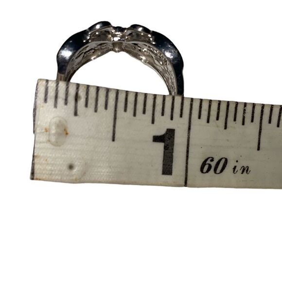 Cute Butterfly Heart Filigree Wings Ring Animal Band - Picture 3 of 3